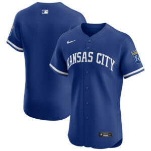 Men's Kansas City Royals Nike Royal Alternate Vapor Premier Elite Patch Jersey
