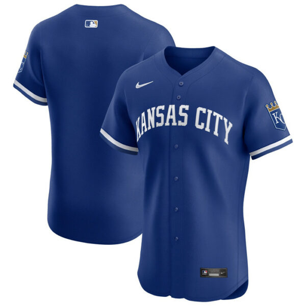 Men's Kansas City Royals Nike Royal Alternate Vapor Premier Elite Patch Jersey
