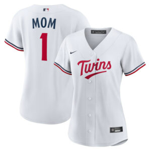 Women's Minnesota Twins Nike White #1 Mom Home Replica Jersey