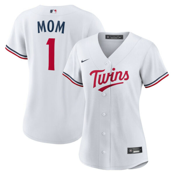 Women's Minnesota Twins Nike White #1 Mom Home Replica Jersey