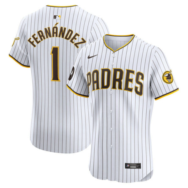 Men's San Diego Padres Tony Fernandez Nike White Home Elite Sponsor Patch Player Jersey