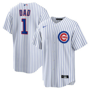 Men's Chicago Cubs Nike White #1 Dad Home Replica Jersey