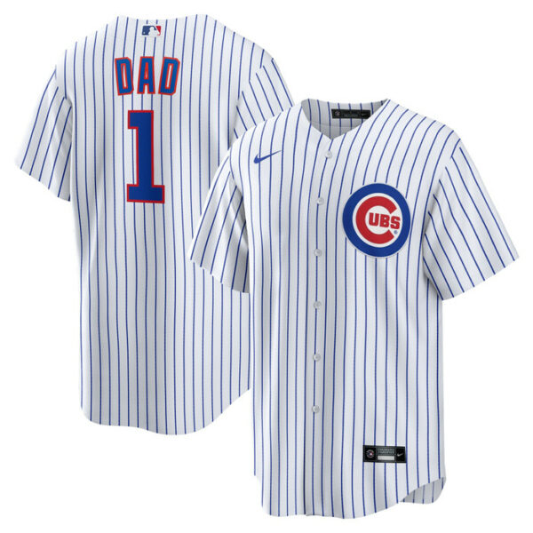 Men's Chicago Cubs Nike White #1 Dad Home Replica Jersey