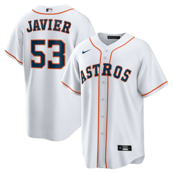 Men's Houston Astros Cristian Javier Nike White Home Replica Jersey