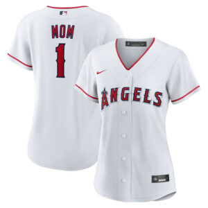 Women's Los Angeles Angels Nike White #1 Mom Home Replica Jersey