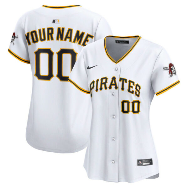 Women's Pittsburgh Pirates Nike White Home Limited Custom Jersey
