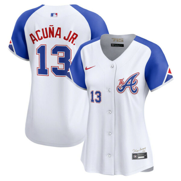 Women's Atlanta Braves Ronald Acuna Jr. Nike White City Connect Limited Player Jersey