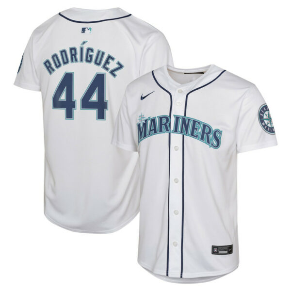 Youth Seattle Mariners Julio Rodriguez Nike White Home Limited Jersey