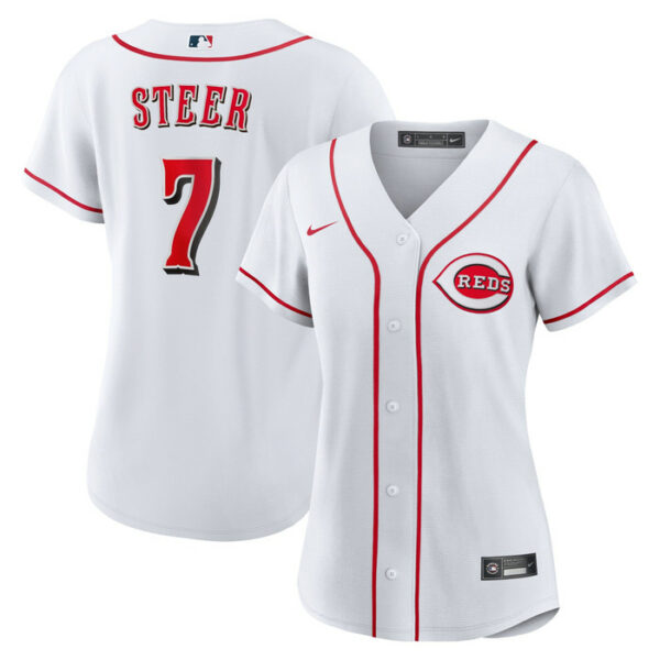 Women's Cincinnati Reds Spencer Steer Nike White Home Replica Jersey