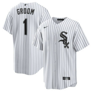 Men's Chicago White Sox Nike White #1 Groom Home Replica Jersey