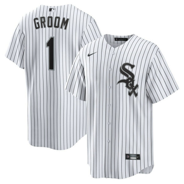 Men's Chicago White Sox Nike White #1 Groom Home Replica Jersey