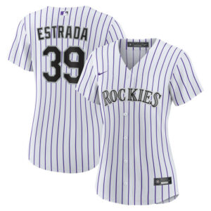Women's Colorado Rockies Thairo Estrada Nike White Home Replica Jersey