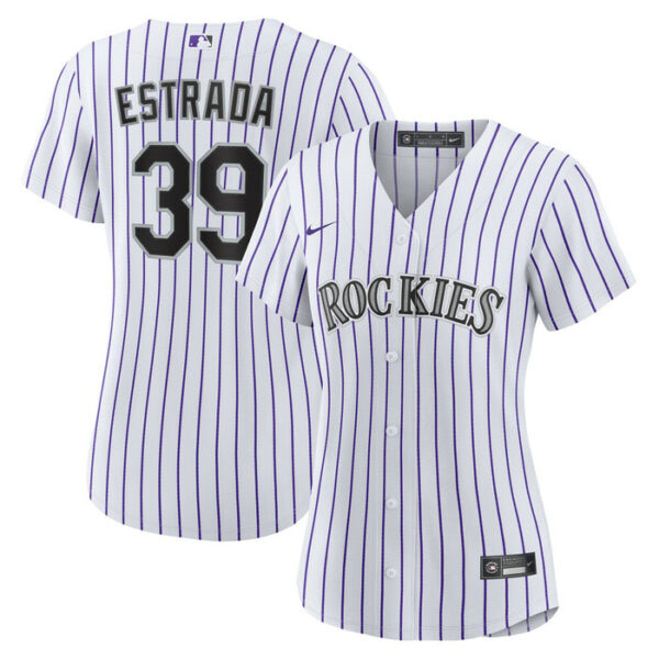 Women's Colorado Rockies Thairo Estrada Nike White Home Replica Jersey