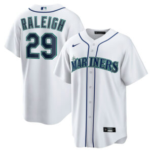 Men's Seattle Mariners Cal Raleigh Nike White Home Replica Player Jersey