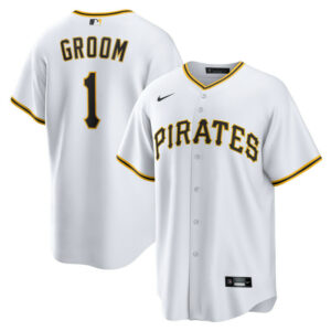 Men's Pittsburgh Pirates Nike White #1 Groom Home Replica Jersey