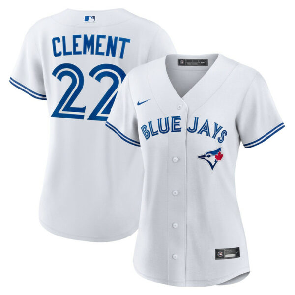 Women's Toronto Blue Jays Ernie Clement Nike White Home Replica Jersey