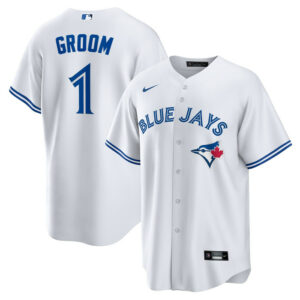 Men's Toronto Blue Jays Nike White #1 Groom Home Replica Jersey
