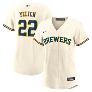 Women's Milwaukee Brewers Christian Yelich Nike White Home Replica Jersey