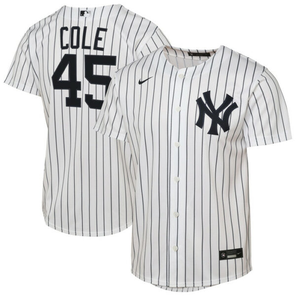 Youth New York Yankees Gerrit Cole Nike White Home Replica Player Jersey