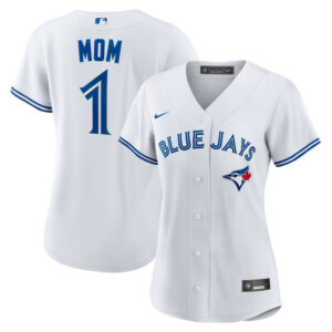 Women's Toronto Blue Jays Nike White #1 Mom Home Replica Jersey