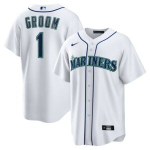 Men's Seattle Mariners Nike White #1 Groom Home Replica Jersey