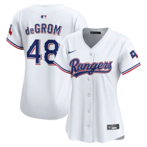 Women's Texas Rangers Jacob deGrom Nike White Home Limited Jersey