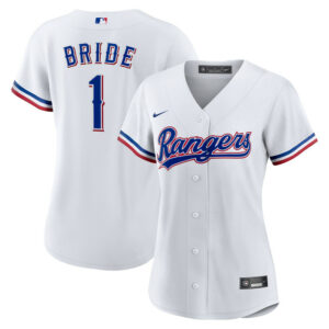 Women's Texas Rangers Nike White #1 Bride Home Replica Jersey