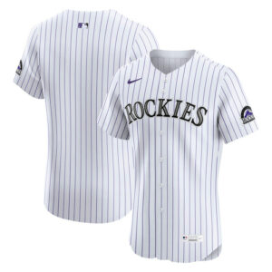 Men's Colorado Rockies Nike White Home Elite Jersey