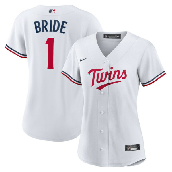 Women's Minnesota Twins Nike White #1 Bride Home Replica Jersey