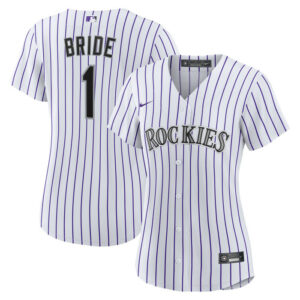Women's Colorado Rockies Nike White #1 Bride Home Replica Jersey