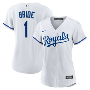 Women's Kansas City Royals Nike White #1 Bride Home Replica Jersey