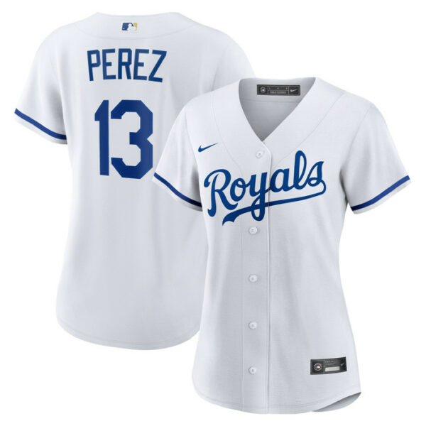 Women's Kansas City Royals Salvador Perez Nike White Home Replica Jersey