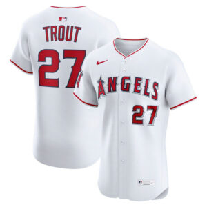 Men's Los Angeles Angels Mike Trout Nike White Home Elite Player Jersey