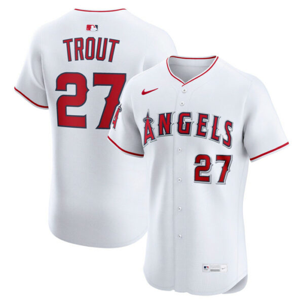 Men's Los Angeles Angels Mike Trout Nike White Home Elite Player Jersey