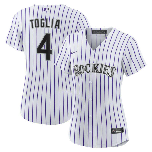 Women's Colorado Rockies Michael Toglia Nike White Home Replica Jersey