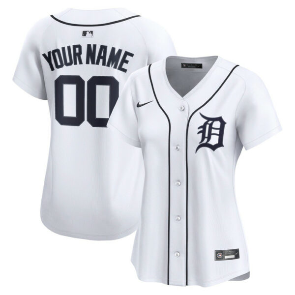 Women's Detroit Tigers Nike White Home Limited Custom Jersey
