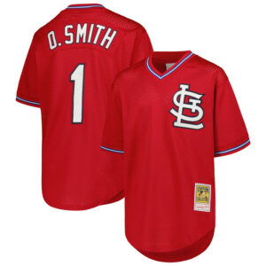 Youth St. Louis Cardinals Ozzie Smith Mitchell & Ness Navy Cooperstown Collection Mesh Batting Practice Jersey