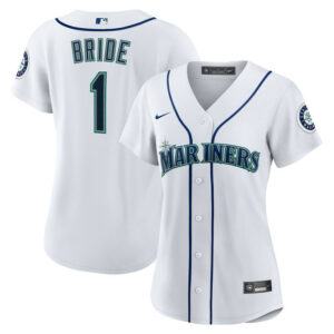 Women's Seattle Mariners Nike White #1 Bride Home Replica Jersey
