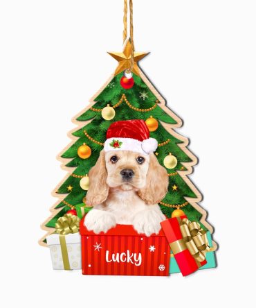 Christmas Dog Ornament, PersonalizedCute  Cocker Spaniel Christmas Tree Ornament, New Dog Christmas Ornament