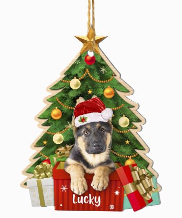 Christmas Dog Ornament, Personalized German Shepherd Christmas Tree Ornament, New Dog Christmas Ornament