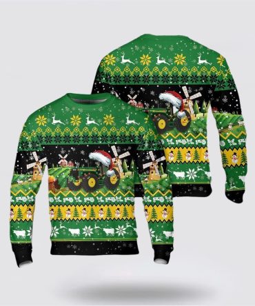 Farmers Sweater, Farm Tractor Christmas Ugly Christmas Sweater, Christmas Crewneck Sweater, Winter Farm Fashion