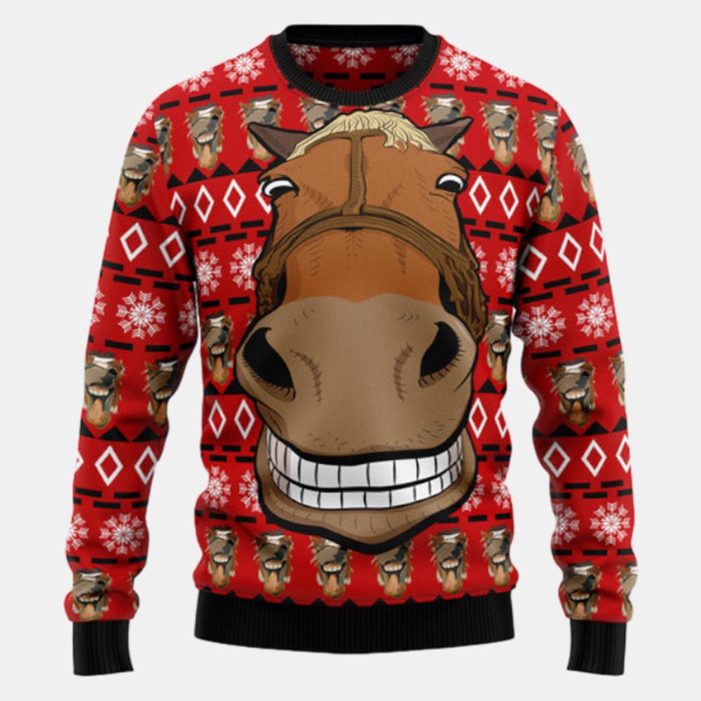 Funny Horse Christmas Ugly Sweater - Christmas sweater gift