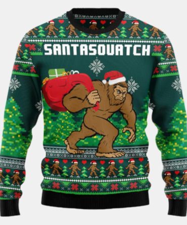 Funny Santasquatch Bigfoot Ugly Sweater - Christmas sweater gift