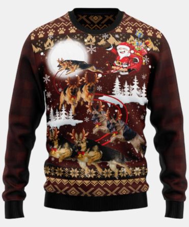 German Shepherd Reindeers Car Ugly Sweater - Christmas sweater gift