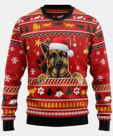 German Shepherd Waiting For Christmas Ugly Sweater - Christmas sweater gift