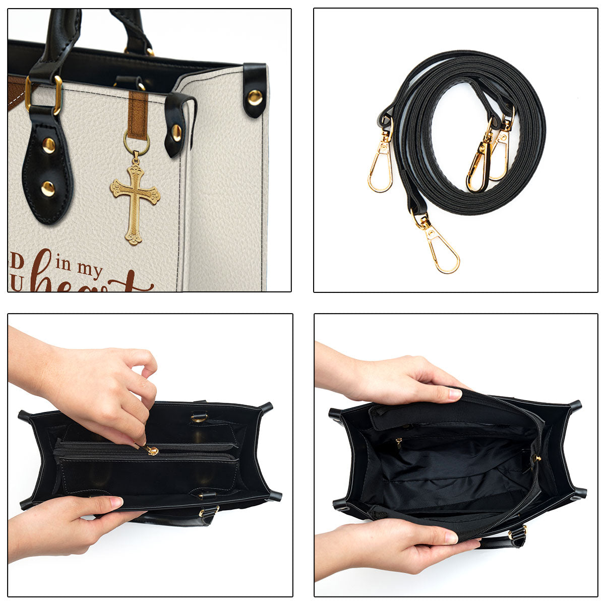 Personalized Cardinal Bird Leather Handbag, I‘ll Hold You In My Heart Leather Bag, Gifts For Women Of God - Image 5