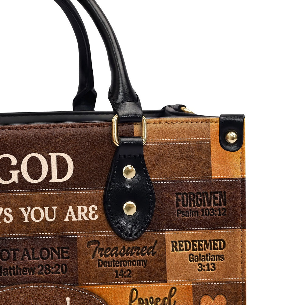 Personalized Christian Leather Bag, God Says I Am Leather Handbag Gift For Her, Faith Handbag - Image 4