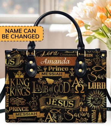Personalized Christian Leather Bag, Lamb Of God Leather Handbag, Faith Handbag