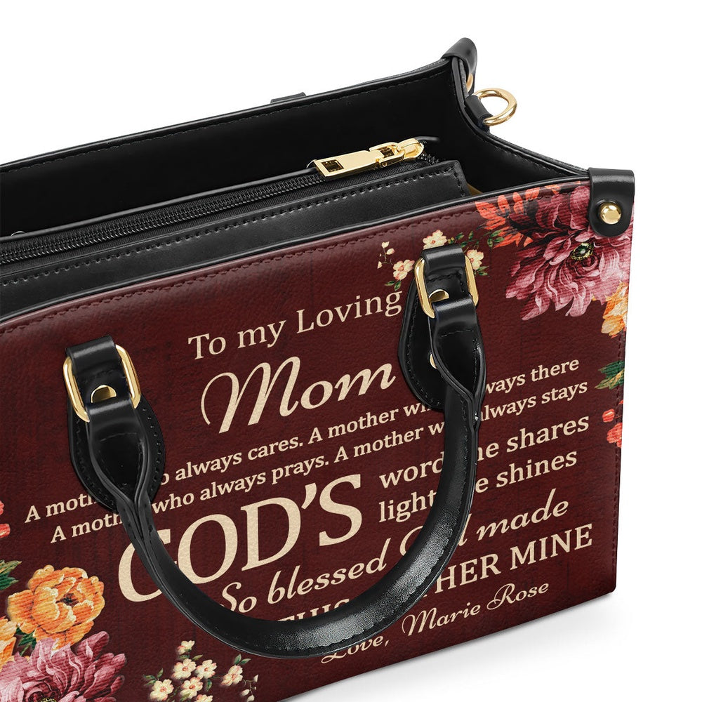Personalized Christian Leather Bag, To My Loving Mom Leather Handbag, Faith Handbag - Image 5