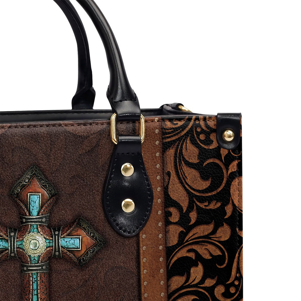 Personalized Christian Leather Bag, Unique Personalized Cross Leather Handbag, Faith Handbag - Image 4
